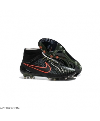 2015 Nike Magista Obra Firm Ground ACC Men Black Rough Green Hyper Crimson Football Boots