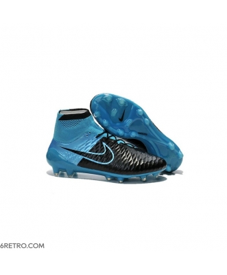 2015 Nike Magista Obra Firm Ground ACC Men Leather Black Blue Football Boots