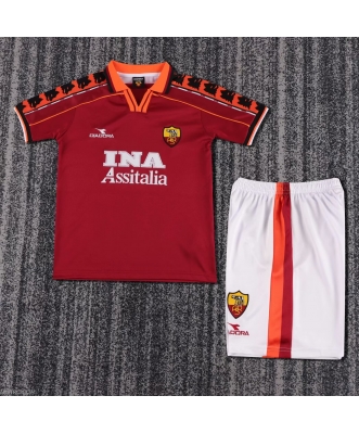 AS Roma Retro Home Shirt Kids 98-99