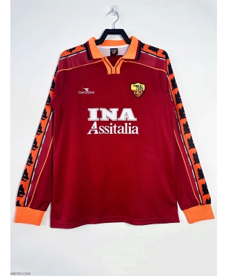 AS Roma Retro Home Shirt Men 98-99 Long sleeve