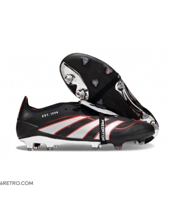 Adidas 2025 Predator Elite FT Firm Ground Black White Red Football Boots