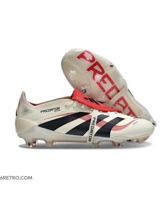 Adidas 2025 Predator Elite FT Firm Ground Off White Core Black Pure Ruby Football Boots