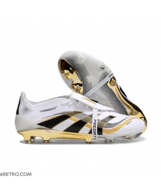 Adidas 2025 Predator Elite FT Firm Ground White Black Gold Met Football Boots