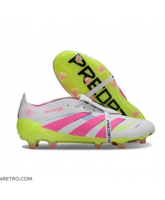 Adidas 2025 Predator Elite FT Firm Ground White Lucid Pink Lucid Lemon Football Boots