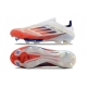 Adidas F50+ Laceless Firm Ground Advancement - White Solar Red Lucid Blue Football Boots