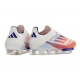 Adidas F50+ Laceless Firm Ground Advancement - White Solar Red Lucid Blue Football Boots