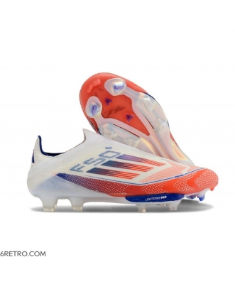 Adidas F50+ Laceless Firm Ground Advancement - White Solar Red Lucid Blue Football Boots