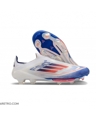 Adidas F50+ Laceless Firm Ground Ftwr White Solar Red Lucid Blue Football Boots