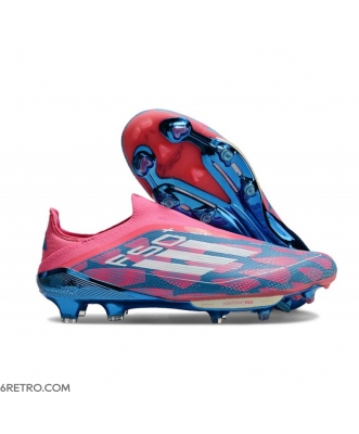 Adidas F50+ Laceless Firm Ground Solar Blue Ftwr White Pink Football Boots