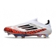 Adidas F50+ X Messi Laceless Firm Ground White Red Black Football Boots