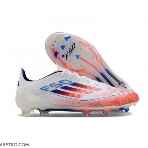 Adidas F50 Elite Firm Ground Firm Ground Advancement - White Solar Red Lucid Blue Football Boots Adidas F50 Elite Firm Ground Firm Ground Advancement - White Solar Red Lucid Blue Football Boots