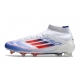Adidas F50 Elite Mid-Cut Firm Ground Advancement - White Solar Red Lucid Blue Football Boots