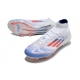 Adidas F50 Elite Mid-Cut Firm Ground Advancement - White Solar Red Lucid Blue Football Boots