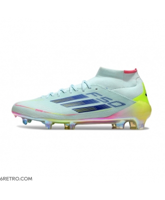 Adidas F50 Elite Mid-Cut Firm Ground Almost Blue Semi Lucid Blue Semi Solar Yellow Football Boots