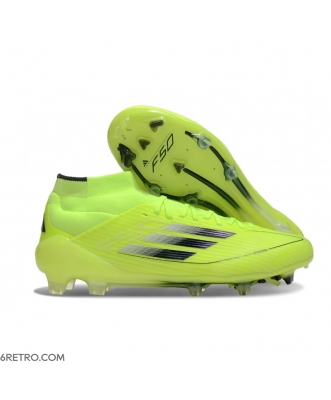 Adidas F50 Elite Mid-Cut Firm Ground Volt Black Football Boots
