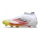 Adidas F50 Elite Mid-Cut Firm Ground White Lucid Red Solar Yellow Football Boots