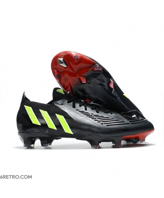 Adidas Low Cut Predator Edge.1 Firm Ground Black Green Football Boots
