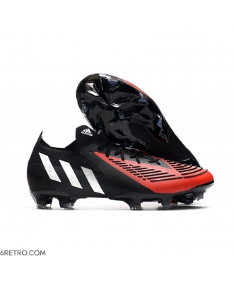 Adidas Low Cut Predator Edge.1 Firm Ground Black Red White Football Boots