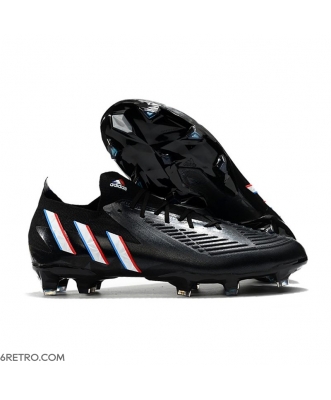 Adidas Low Cut Predator Edge.1 Firm Ground Darkness - Core Black White Vivid Red Football Boots