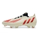 Adidas Low Cut Predator Edge.1 Firm Ground Showdown - Off White Vivid Red Gold Metallic Football Boots