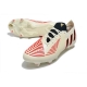 Adidas Low Cut Predator Edge.1 Firm Ground Showdown - Off White Vivid Red Gold Metallic Football Boots