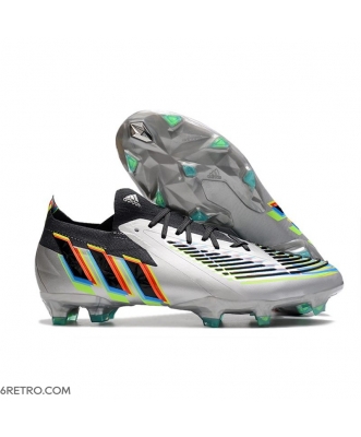 Adidas Low Cut Predator Edge.1 Firm Ground Silver Metallic Core Black Solar Yellow Football Boots