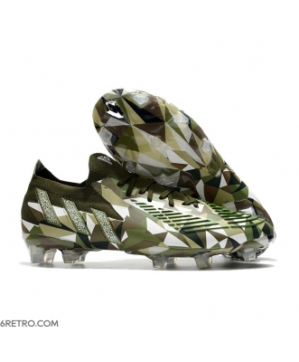 Adidas Low Cut Predator Edge.1 Firm Ground Swarovski - Focus Olive Silver Metallic Magic Lime Football Boots