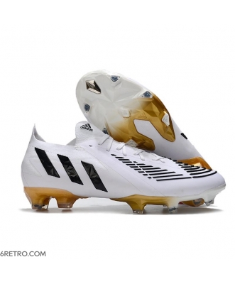 Adidas Low Cut Predator Edge.1 Firm Ground White Black Golden Football Boots
