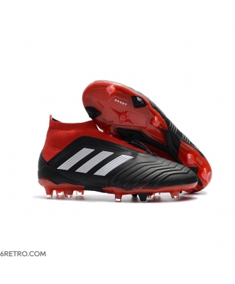 Adidas Predator 18+ Firm Ground Black Red White Football Boots