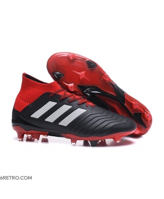 Adidas Predator 18.1 Men Firm Ground Black White Red Football Boots