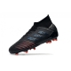 Adidas Predator 19.1 Firm Ground Black Red Football Boots