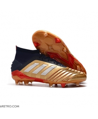 Adidas Predator 19.1 Firm Ground Gold Red Silver Football Boots