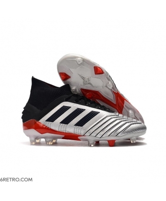 Adidas Predator 19.1 Firm Ground Silver Black Red Football Boots
