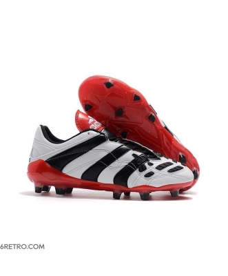 Adidas Predator Accelerator Firm Ground - White Black Red Football Boots