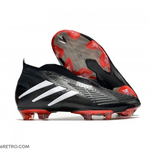 Adidas Predator Edge+ Firm Ground Core Black White Solar Red Football Boots Adidas Predator Edge+ Firm Ground Core Black White Solar Red Football Boots