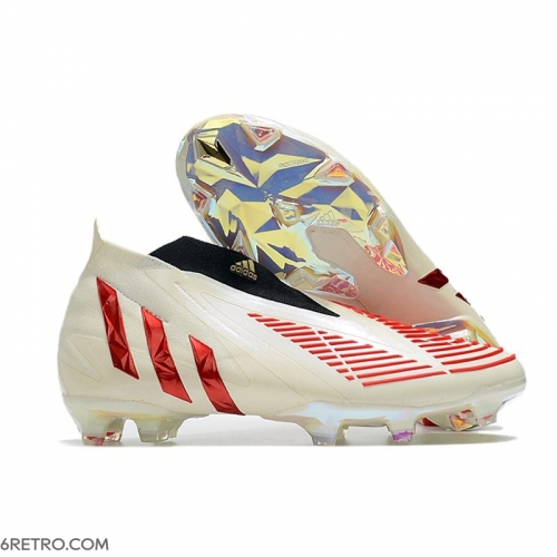 Adidas Predator Edge+ Firm Ground Showdown - Off White Vivid Red Gold Metallic Football Boots Adidas Predator Edge+ Firm Ground Showdown - Off White Vivid Red Gold Metallic Football Boots