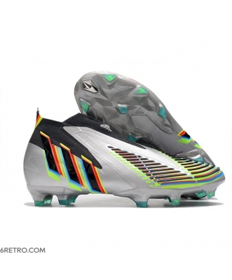 Adidas Predator Edge+ Firm Ground Silver Metallic Core Black Solar Yellow Football Boots