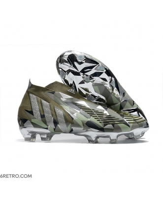 Adidas Predator Edge+ Firm Ground Swarovski - Focus Olive Silver Metallic Magic Lime Limited Edition Football Boots