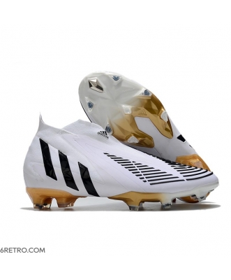 Adidas Predator Edge+ Firm Ground White Black Gold Football Boots