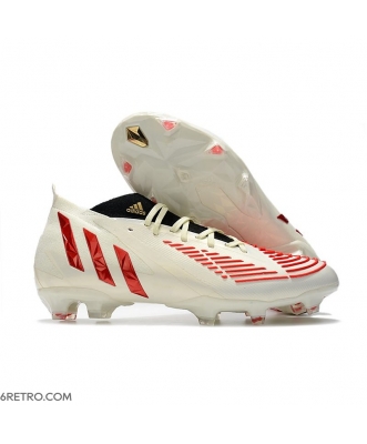 Adidas Predator Edge.1 Firm Ground Showdown - Off White Vivid Red Gold Metallic Football Boots