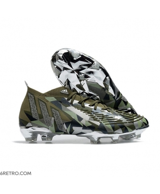 Adidas Predator Edge.1 Firm Ground Swarovski - Focus Olive Silver Metallic Magic Lime Football Boots