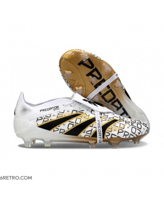 Adidas Predator Elite Fold-Over Tongue Firm Ground White Core Black Met Gold Football Boots
