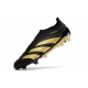 Adidas Predator Elite Laceless Firm Ground Black Gold Football Boots