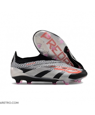 Adidas Predator Elite Laceless Firm Ground Black Silver Red Football Boots