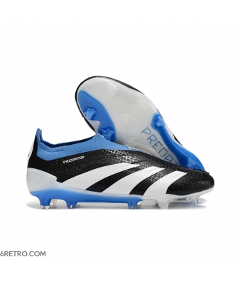 Adidas Predator Elite Laceless Firm Ground Black White Blue Football Boots
