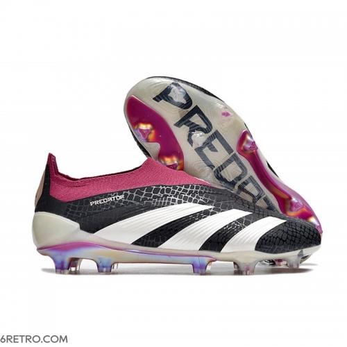Adidas Predator Elite Laceless Firm Ground Black White Purple Football Boots Adidas Predator Elite Laceless Firm Ground Black White Purple Football Boots