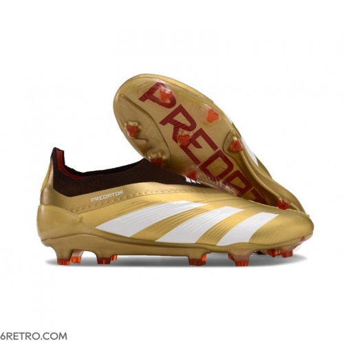 Adidas Predator Elite Laceless Firm Ground Gold White Red Football Boots Adidas Predator Elite Laceless Firm Ground Gold White Red Football Boots
