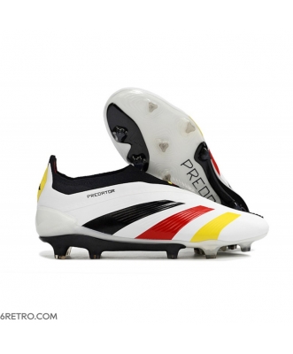 Adidas Predator Elite Laceless Firm Ground White Black Red Yellow Football Boots