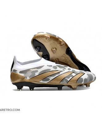 Adidas Predator Elite Laceless Firm Ground White Core Black Gold Metallic Limited Edition Football Boots