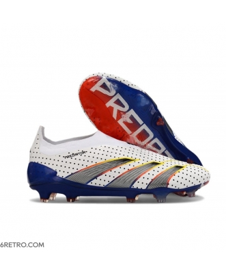 Adidas Predator Elite Laceless Firm Ground White Grey Blue Red Football Boots